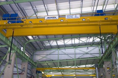 ABUS double girder overhead travelling crane in one of South Africa's most modern press and stamping lines 