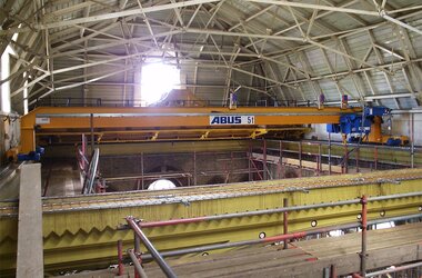 ABUS single girder overhead travelling crane with E-rail trolley type E 