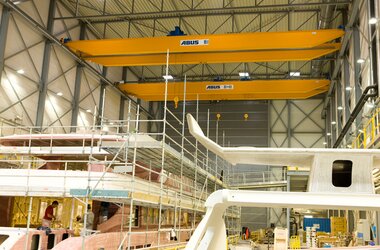 ABUS double girder overhead travelling crane ZLK with a load capacity of 16t and ZLK 2 times 8t