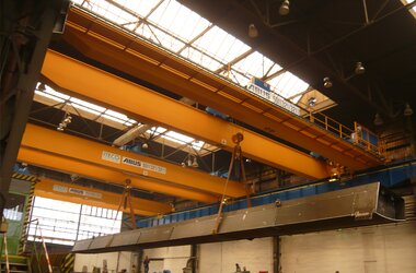 3 ABUS double-girder overhead travelling cranes ZLK at Slany in the Czech Republic 