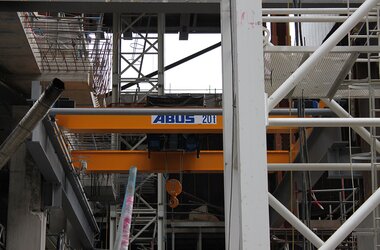 ABUS overhead travelling crane in a London skyscraper 