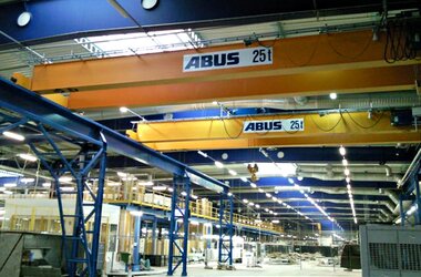 ABUS ZLK double girder overhead travelling cranes at the Samsung plant in Poland 