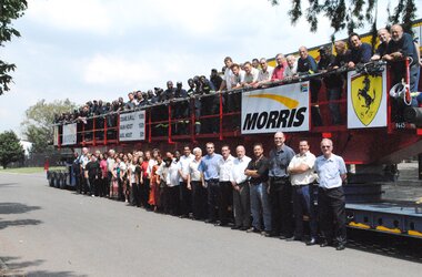 Employees of Efficient Engineering in front of/on top of a newly delivered ABUS/Morris crane in Johannesburg in South Africa