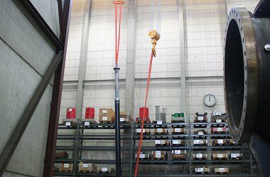  Double-girder travelling crane ZLK with two electric wire rope hoists of 60 t load capacity each