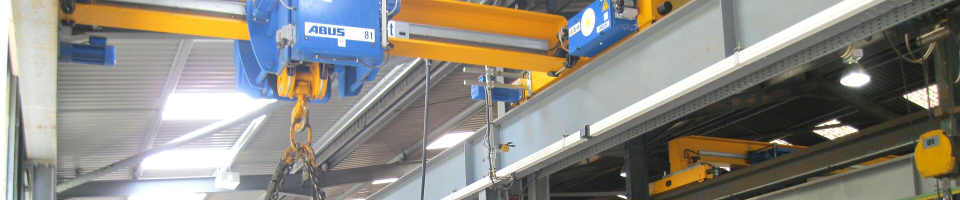 ABUS crane in repair workshop of England's oldest steam railway