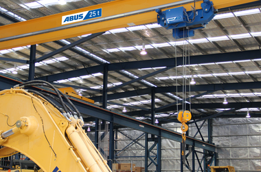 ABUS underflange trolley type U on ABUS overhead traveling crane at company in Eilbek