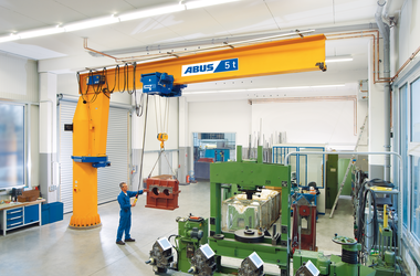 ABUS monorail trolley type E on ABUS pillar wall slewing crane in company in Ennepetal